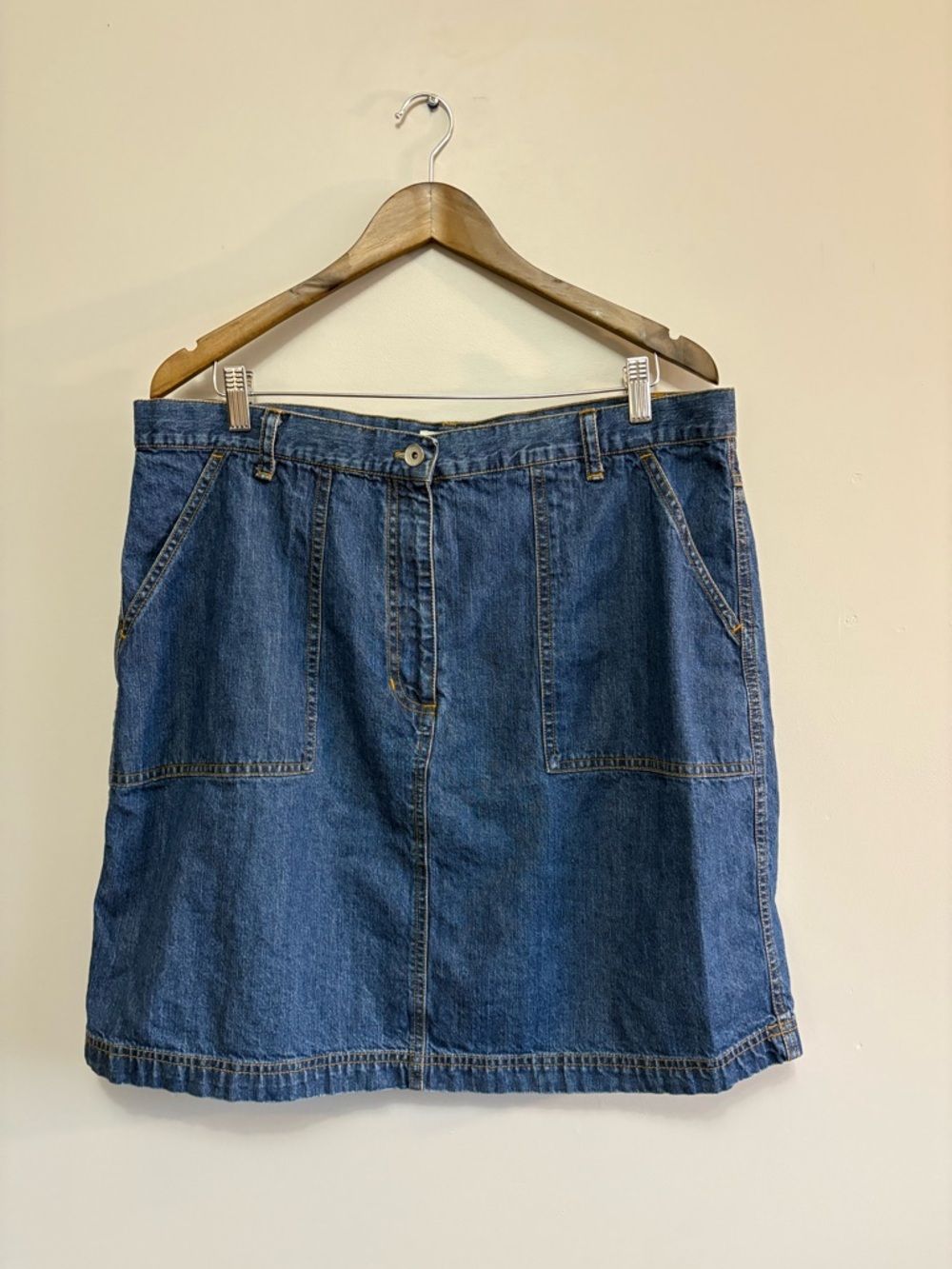 Crossroads Classic Blue Denim Pocket Skirt Size 18W